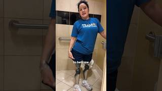 Restroom🚽 HACK for AboveKnee Amputees shorts amputee hack [upl. by Granniah734]