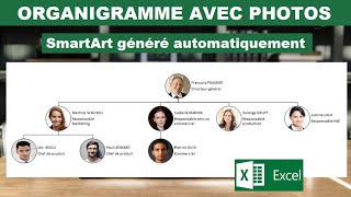 Excel  Organigramme avec photos SmartArt créé automatiquement [upl. by Rednazxela371]