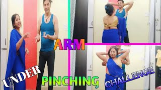 Funny underarms pinching challenge Husband and wife underarm pinching challenge part 3 [upl. by Kciredes]