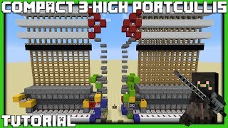 Minecraft Compact 3High PortcullisCastle Gate Tutorial [upl. by Lamhaj]