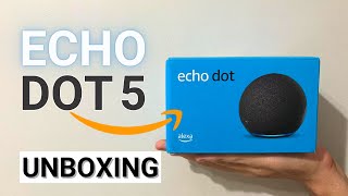 AMAZON ECHO DOT 5  O QUE VEM NA CAIXA PRIMEIRAS IMPRESSÕES  TIRANDO DA CAIXA [upl. by Anertal996]