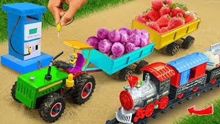 Diy tractor mini Bulldozer to making concrete road  Construction Vehicles Road Roller 479 [upl. by Llezo153]