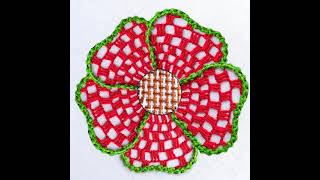 Very Easy hand embroidery tutorial for beginners beautiful net and buttonhole stitch flower312 [upl. by Budworth]