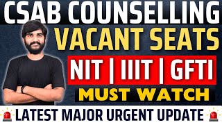 CSAB Counselling 2024 Vacant Seats✅ in NITIIITGFTIs  Seat Matrix of CSAB 2024  CSAB 2024 Cut Off [upl. by Odlaw]