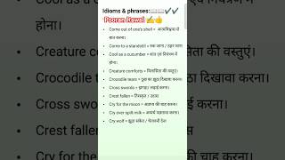 Idioms amp phrases dailyenglish rpsc reet ssc englishgrammar shortvideo [upl. by Nilhtac]