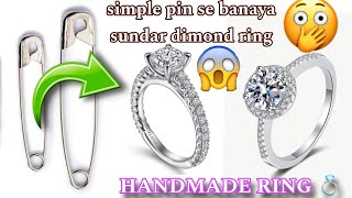 how to make a ring 💍 with safety pin diy safety pin ring making idea  easy ring making diy [upl. by Nahpos]