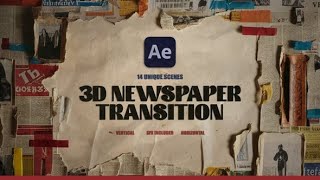 3D Newspaper Transition  Free After Effects Template  StepByStep Tutorial [upl. by Gnaht948]