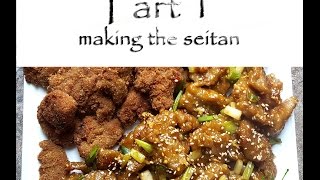 VEGAN SEITAN MEAT PREPARED TWO WAYS PART 1 CHICKEN NUGGETS AND AN SWEET ASIAN DISH [upl. by Leidgam796]