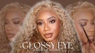 MAKEUP amp CHILL  FALL GLOSSY EYE MAKEUP TUTORIAL  FALL MAKEUP [upl. by Navap]