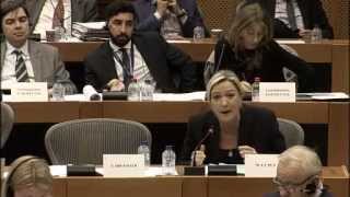 Intervention de Marine Le Pen en Commission du commerce international [upl. by Sicular]