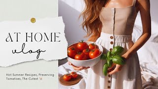 Hello September HOME VLOG Tomato Chutney Basil Pesto Preserving Tomatoes [upl. by Nnylannej]