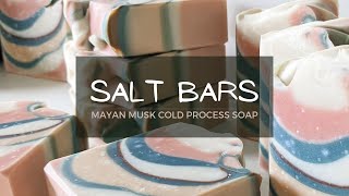 Mayan Musk Salt Bars  handmade cold process soap tutorial [upl. by Zulaledairam]