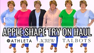 PLUS SIZE Apple Shape Haul Try On for Women over 50  Talbots Athleta amp JCrew [upl. by Hasseman171]