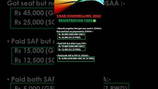 🚨CSAB Counselling 2024 Fees✅  CSAB Registration Fees 2024  CSAB Counselling 2024 Registration📝 [upl. by Durwood]