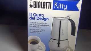 Bialetti Kitty Nera 4 Cup Espresso Coffee Maker in Stainless Steel review [upl. by Warthman]