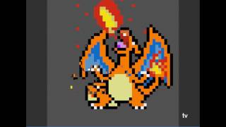 PIXELATED CHARIZARD ANIMATION  Piskel [upl. by Adnilram741]