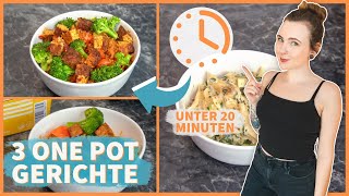 3 EINFACHE amp LECKERE ONE POT Gerichte in unter 20 MINUTEN 🌱 [upl. by Euton]