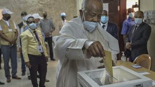 Djiboutis President quotvery confidentquot of election victory [upl. by Nlyak]