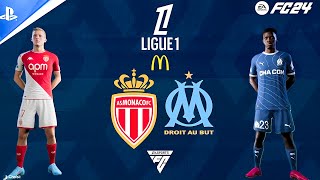 FC 24  Monaco vs Olympique de Marseille  Ligue 1 Mc Donalds 2425 full match  PS4™ [upl. by Androw]