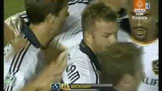 LA Galaxy Vs Barcelona David Beckham Amazing Freekick Goal [upl. by Oijimer]