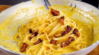 Famous ITALIAN SPAGHETTI CARBONARA That is Driving The World Crazy Simple fast delicious [upl. by Atinahc]