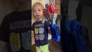 River Gets His First Transformers Optimus Prime From Transformers One 🤖👦transformersone [upl. by Yedsnil598]