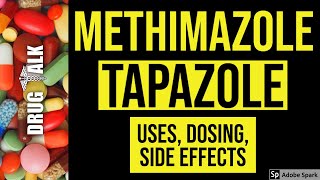 Methimazole Tapazole  Uses Dosing Side Effects [upl. by Arutnev428]