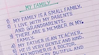 10 Lines On My Family ll Essay On My Family ll My Family Essay In English ll My Family [upl. by Tricia286]