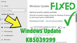 How to Fix update KB5039299 not installing in windows 10 pc  windows update KB5039299 [upl. by Amekahs]