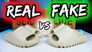 ⚠️REAL vs FAKE REPLICAUA YEEZY SLIDE  BONE ⚠️ APRENDE A DISTINGUIRLAS [upl. by Earlie]