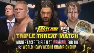 WWE Fastlane 2016 Match Card amp Theme Song [upl. by Rasia]