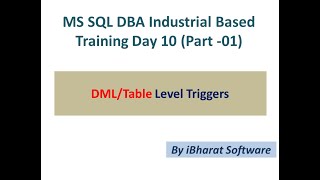 Top SQL Server DMLTable Level Trigger with Industry Base Question amp Answer Part 01 ibharatsoftware [upl. by Mikiso]