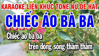 Karaoke Liên Khúc Nhạc Sống Tone Nữ  Chiếc Áo Bà Ba [upl. by Adnohser]