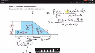 Statics Practice Problem Finding the centroid of a composite body [upl. by Fredela664]