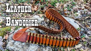 Making a leather Bandolier to carry extra 4570 [upl. by Palla]