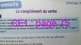 CE2  Grammaire  Le complément du verbe page 75 cahier d activités Le trésor des mots [upl. by Ikcin250]