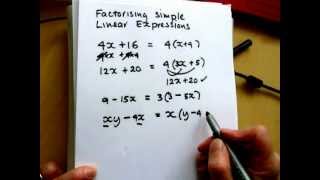 Factorising simple linear expressions [upl. by Eesyak966]