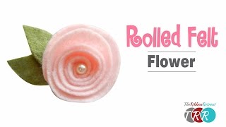 How to Make a Rolled Felt Flower  TheRibbonRetreatcom [upl. by Abdulla626]