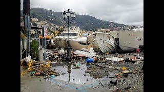 RAPALLO COASTAL STORM 29102018  During and after disaster footages [upl. by Tram]