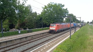 dubbele db cargo locomotief komt met een goederentrein langs Helmond t hout  24 mei 2023 [upl. by Lauren218]