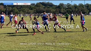 Oztag State Cup 2021  Canterbury C vs Ryde A  Mens Opens  150521 [upl. by Andromada]