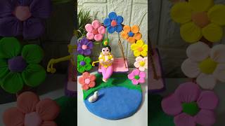 Diy super clay se Radha Krishna 🙏shorts radhakrishna [upl. by Pincas]