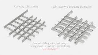 Instrukcja montażu klasycznego sufitu rastrowego i o strukturze piramidalnej [upl. by Orran965]