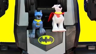 Batman Batdog Ace amp Superman Superdog with Batbot Save Rescue Bot from Robots [upl. by Dud92]