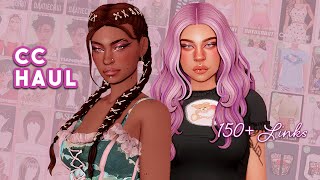 NEW CC Haul 🖤 150 Items w Links  Sims 4 Maxis Mix Custom Content Haul [upl. by Arabela]