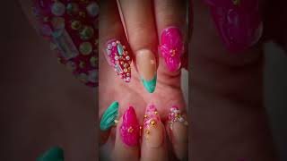 Experience the magic of glossy nails with a vibrant multicolored design  Cute Nail art [upl. by Neddra83]