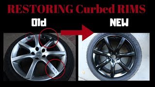 How to REPAIR amp PAINT your Curbed Rims EASY PROCESS 2018 [upl. by Anirahtak]