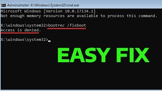 Fix Bootrec fixboot Access is Denied During Fix Boot Configuration  How To [upl. by Eiramac]