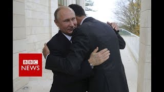 Russias Putin visits Syria airbase and orders start of pullout  BBC News [upl. by Arte501]