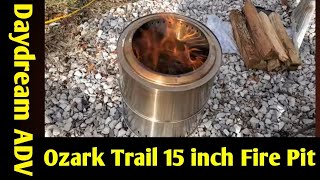 Ozark Trail 15 inch Collapsible Stainless Steel Smokeless Fire Pit  Review  Daydream Adventures [upl. by Yarehs453]